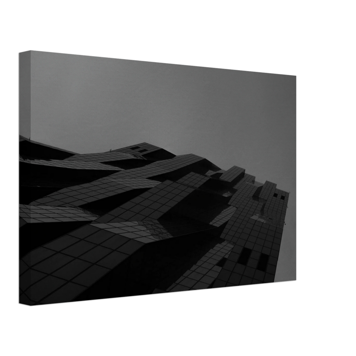 City Prism – black and white skyscraper photography canvas print