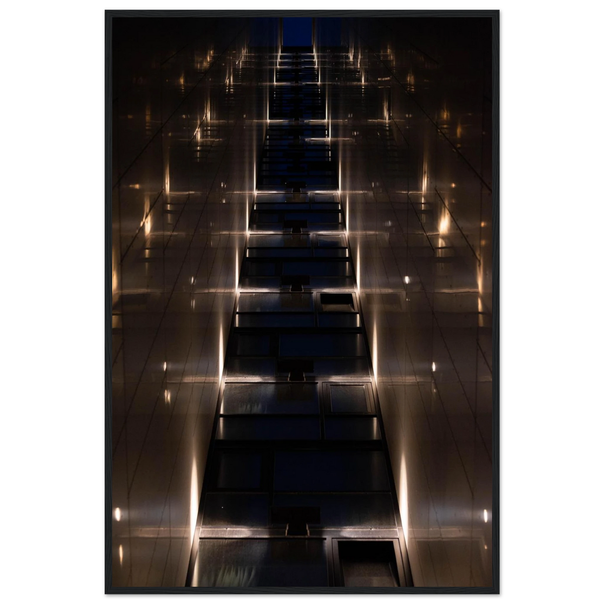 Gateway to… – skyscraper canyon architecture photography photo print in a wooden frame