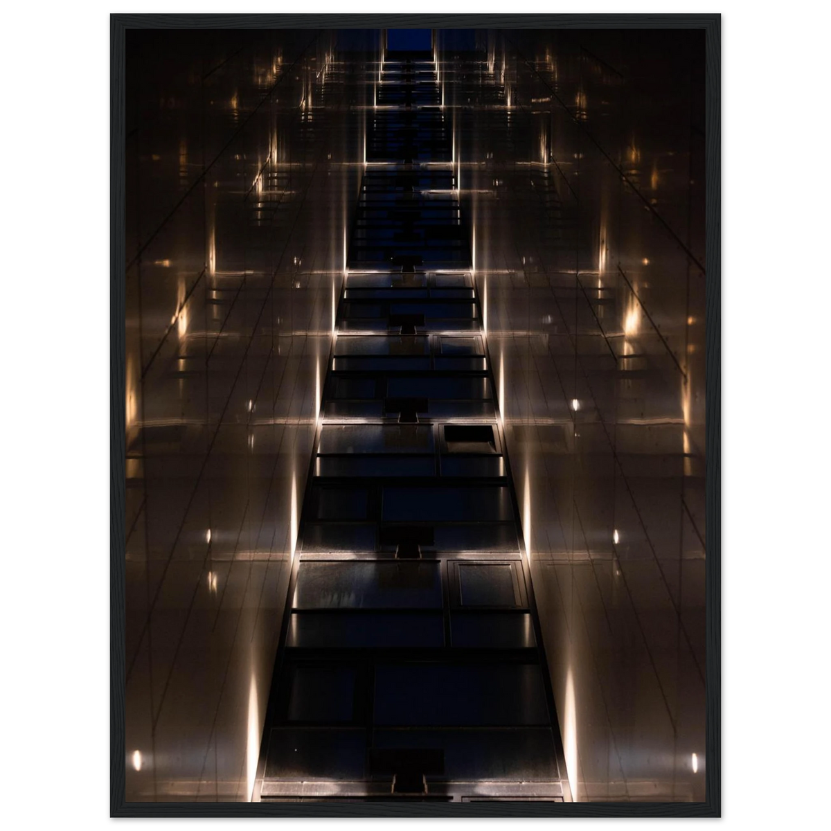 Gateway to… – skyscraper canyon architecture photography photo print in a wooden frame