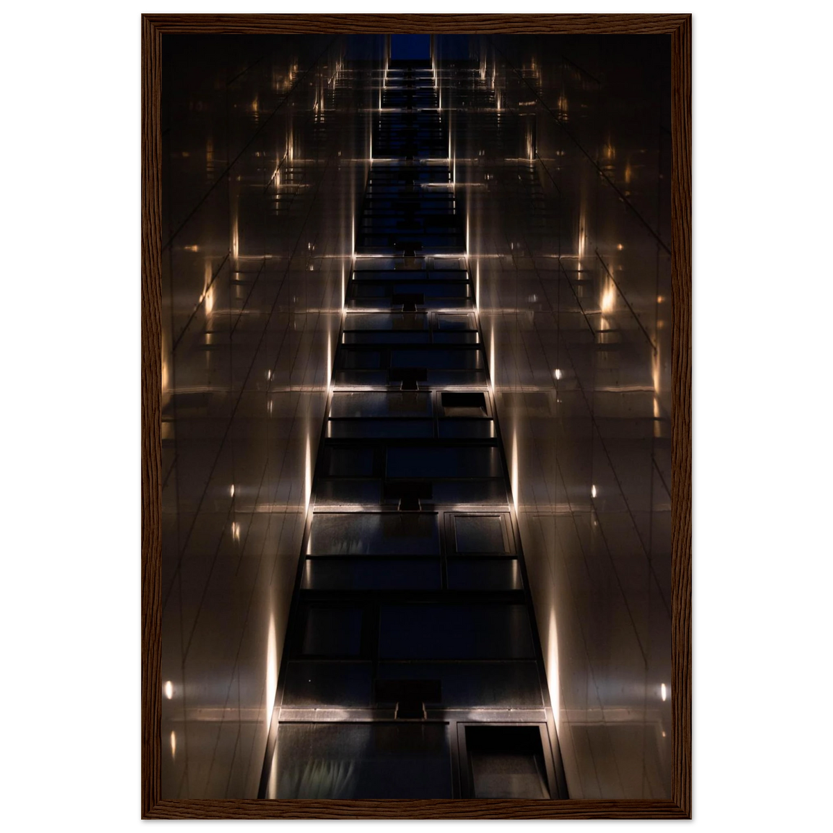 Gateway to… – skyscraper canyon architecture photography photo print in a wooden frame