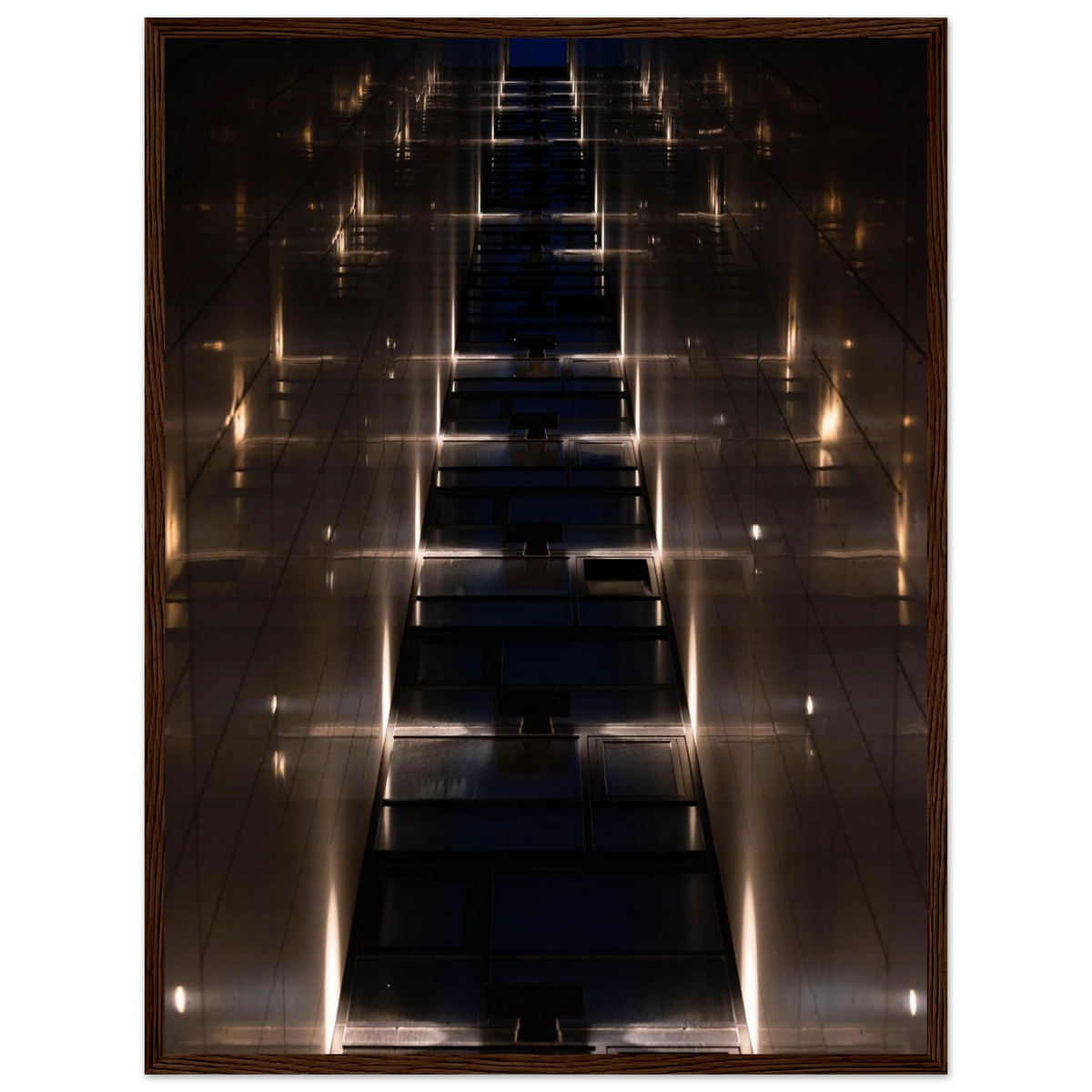 Gateway to… – skyscraper canyon architecture photography photo print in a wooden frame
