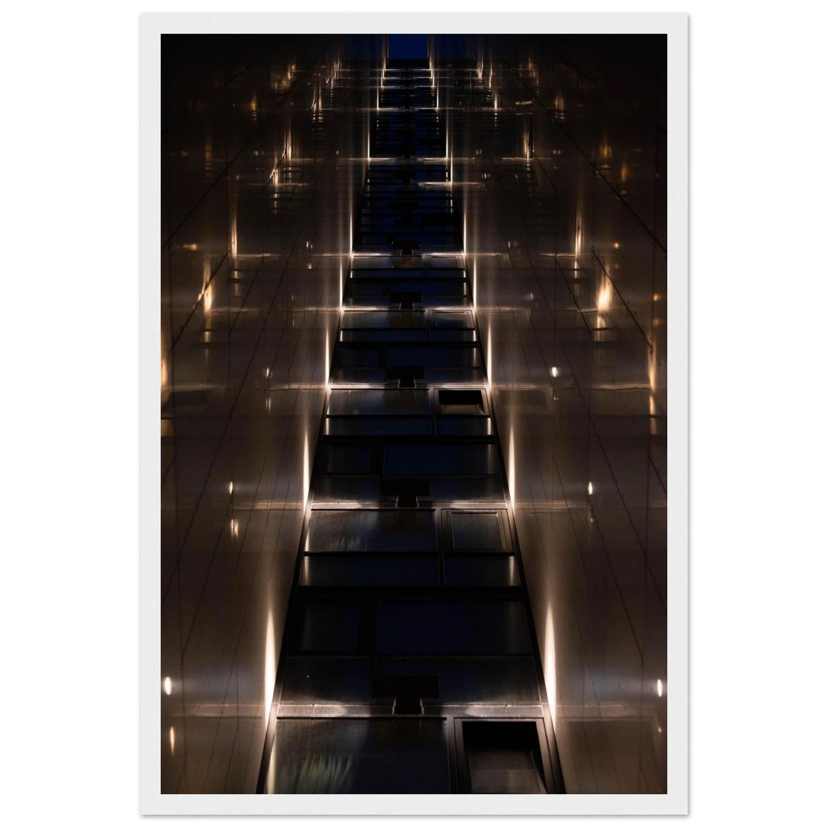 Gateway to… – skyscraper canyon architecture photography photo print in a wooden frame