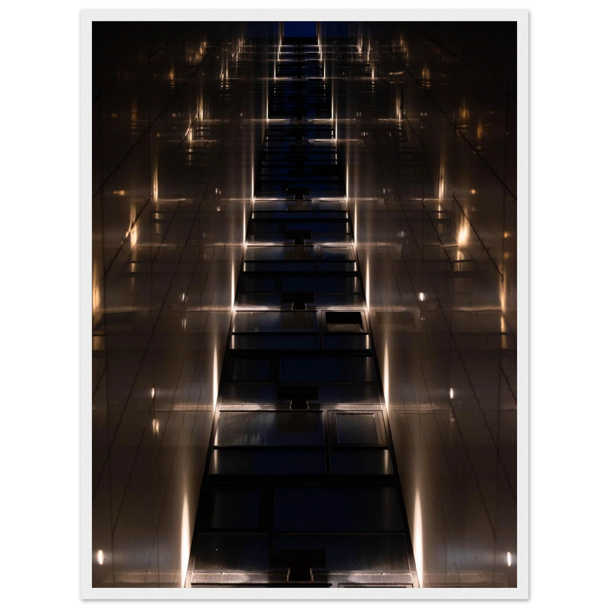 Gateway to… – skyscraper canyon architecture photography photo print in a wooden frame