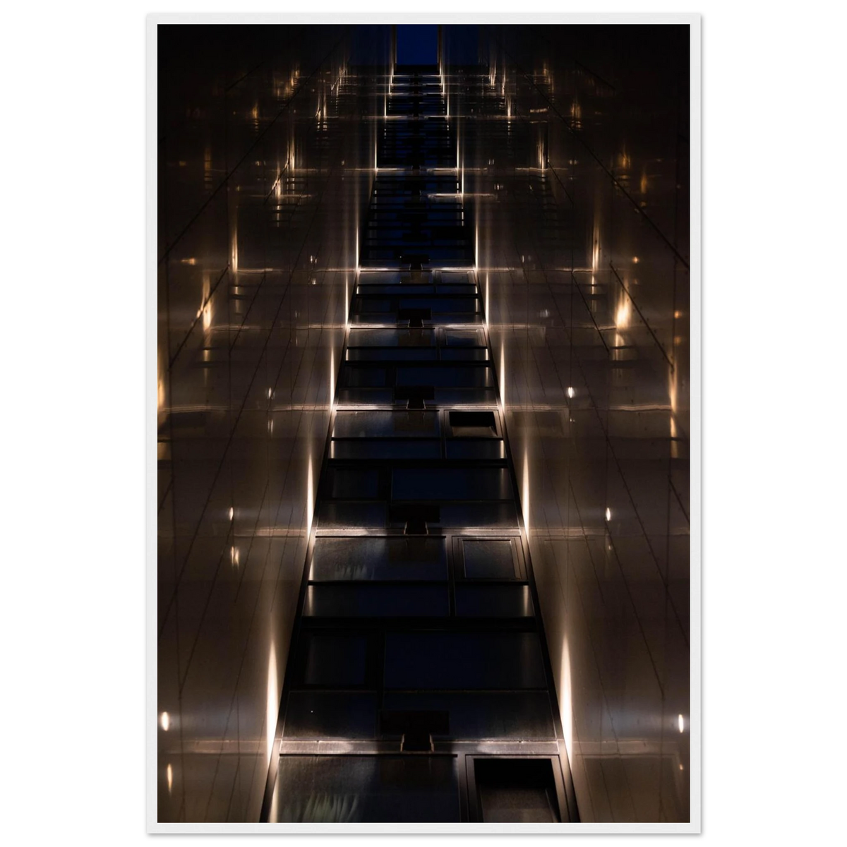 Gateway to… – skyscraper canyon architecture photography photo print in a wooden frame