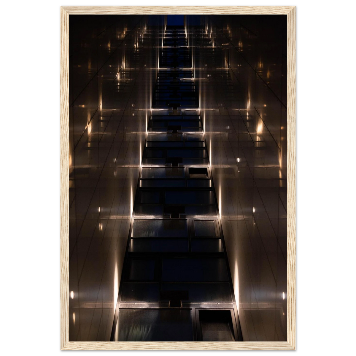 Gateway to… – skyscraper canyon architecture photography photo print in a wooden frame