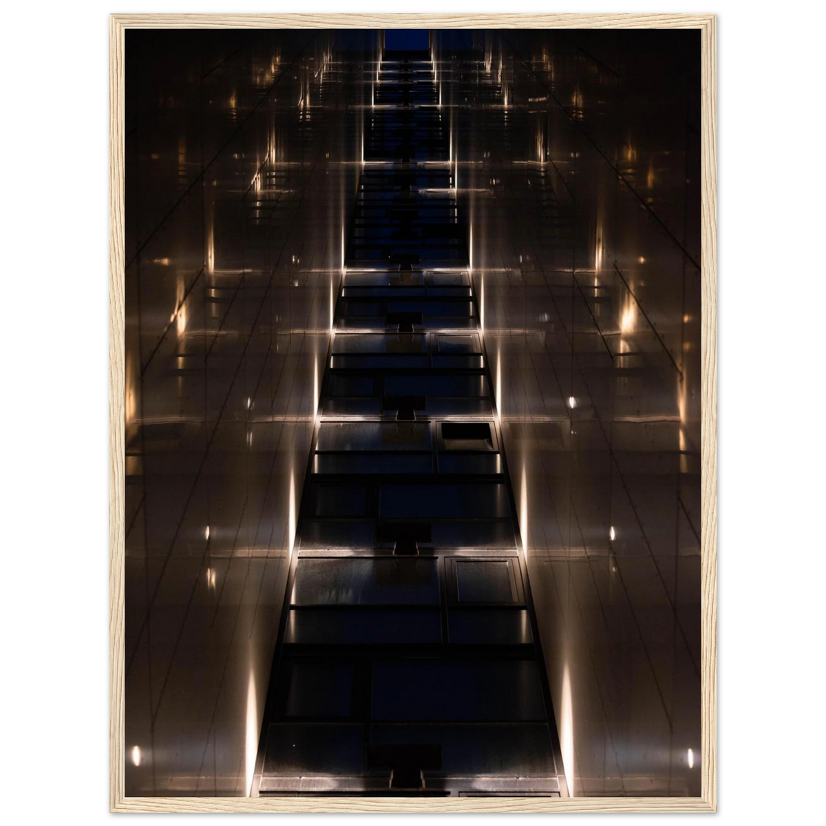 Gateway to… – skyscraper canyon architecture photography photo print in a wooden frame