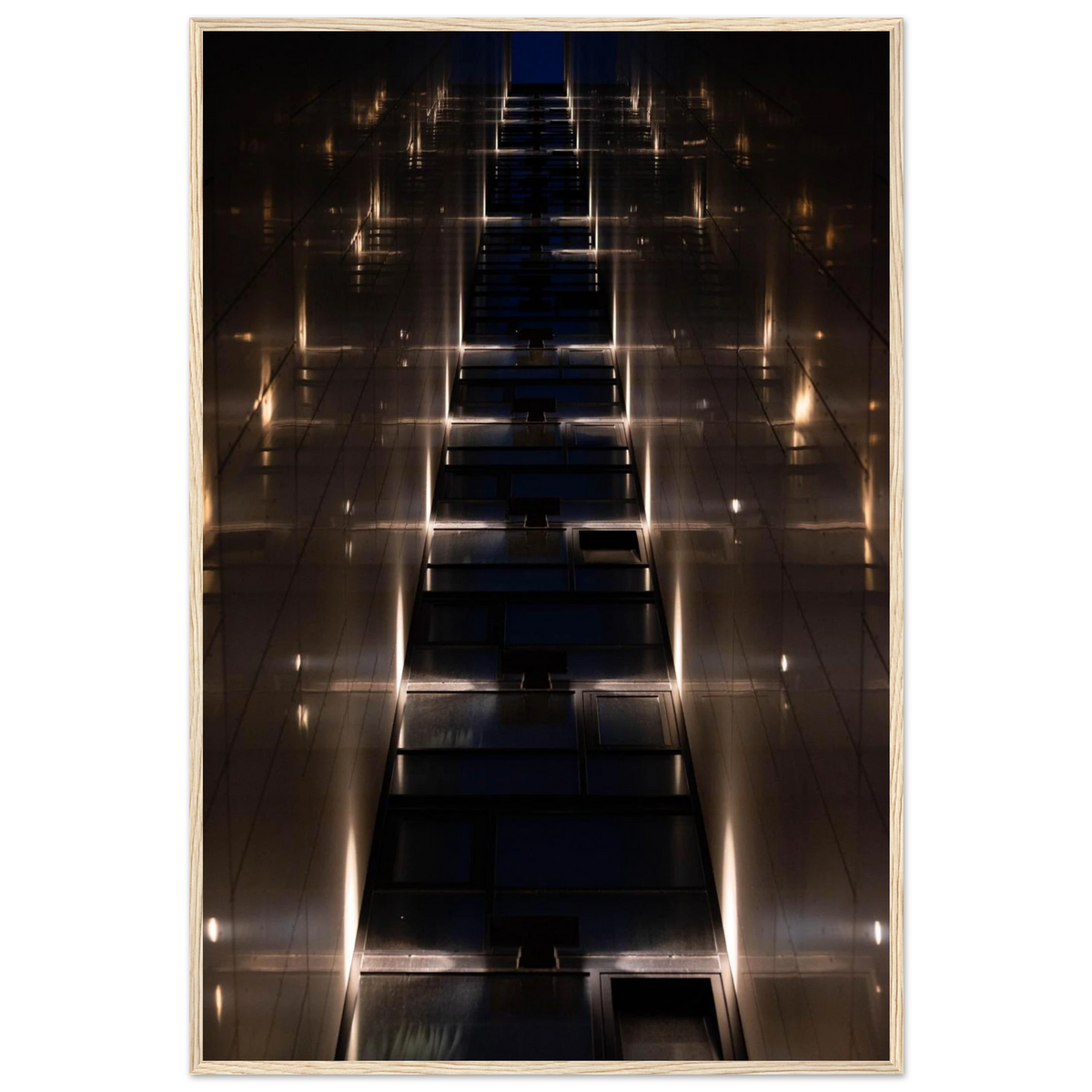 Gateway to… – skyscraper canyon architecture photography photo print in a wooden frame