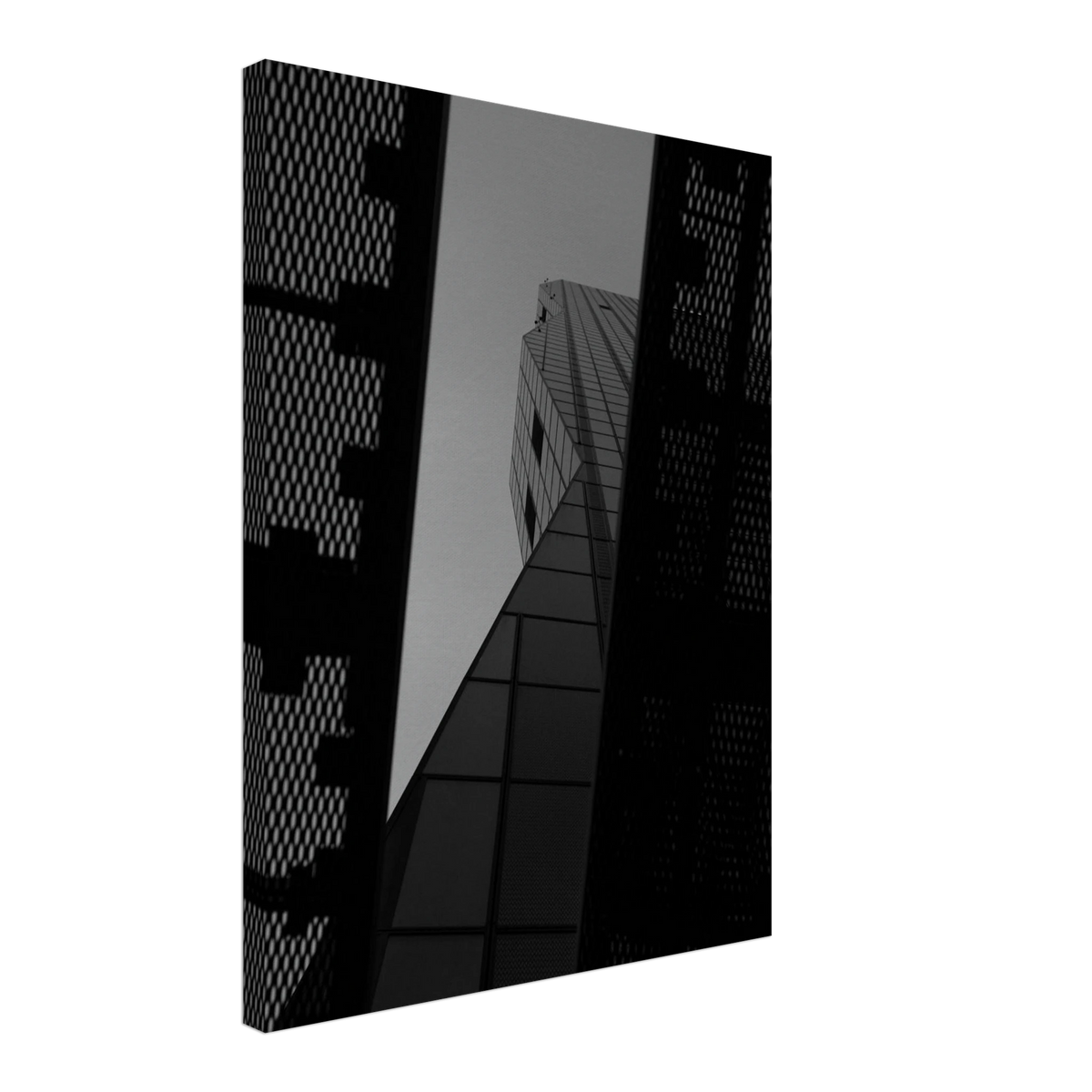 Horizon Peak – black and white glass skyscraper photography canvas print