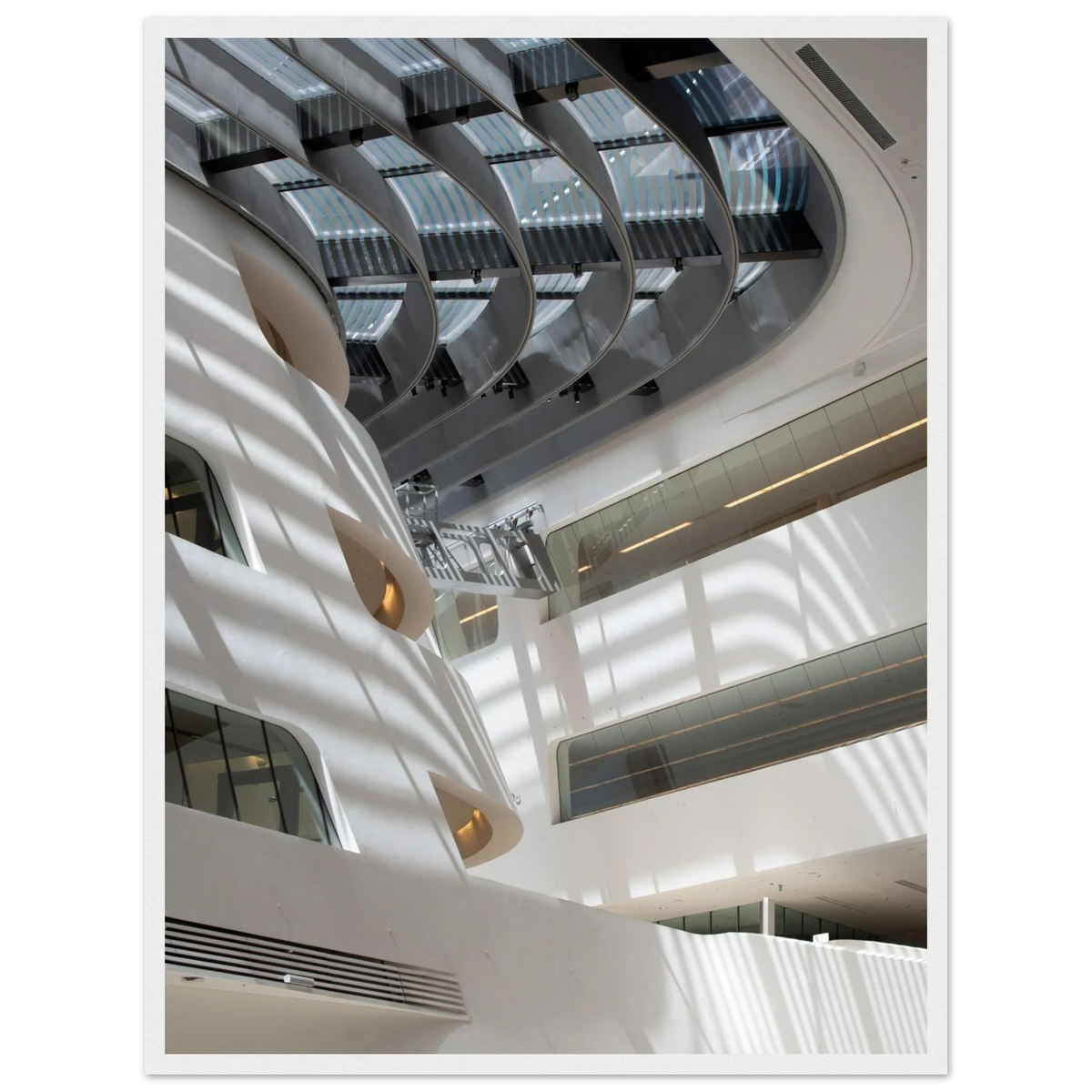 Library of WU Interior – Vienna WU library interior photography photo print in a wooden frame
