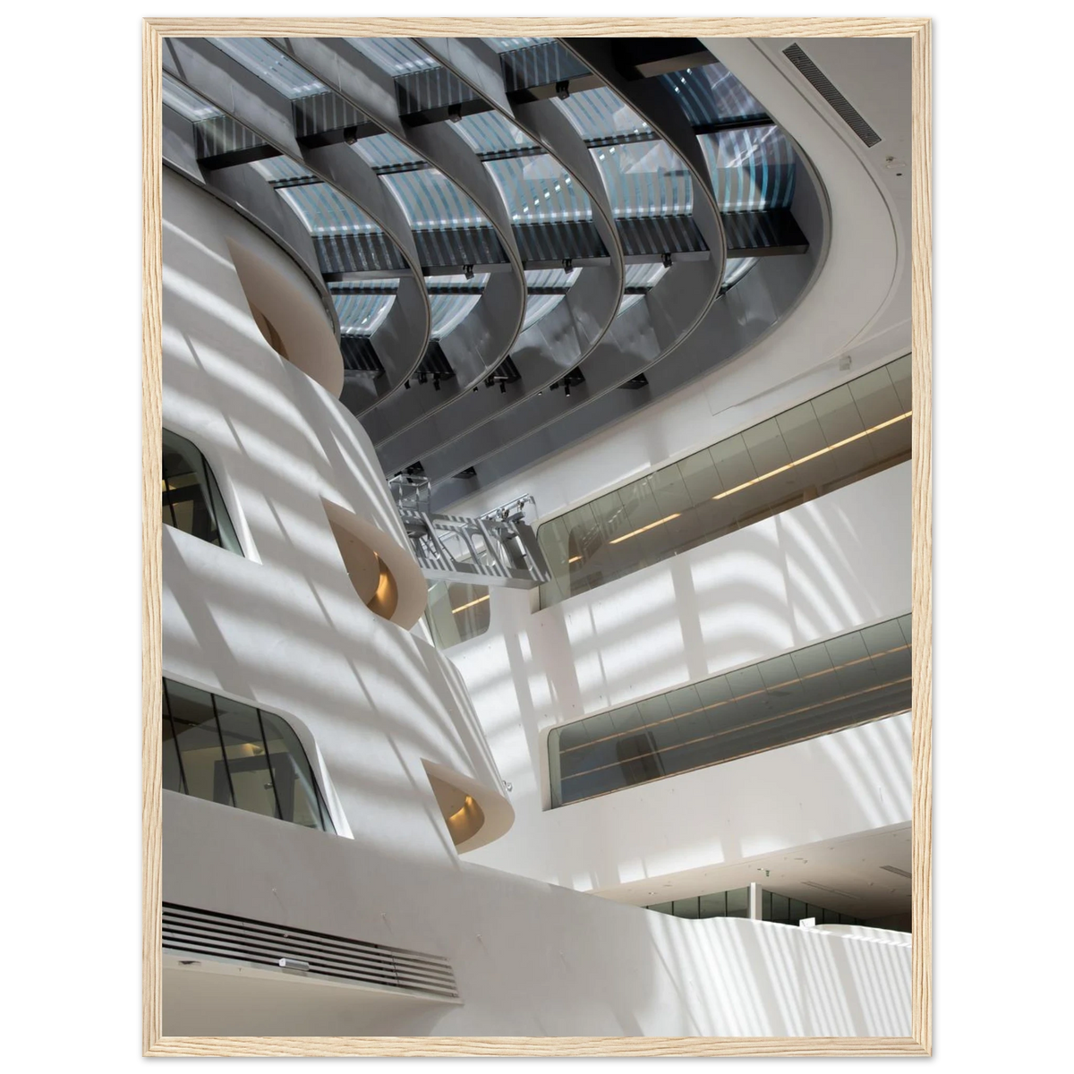 Library of WU Interior – Vienna WU library interior photography photo print in a wooden frame