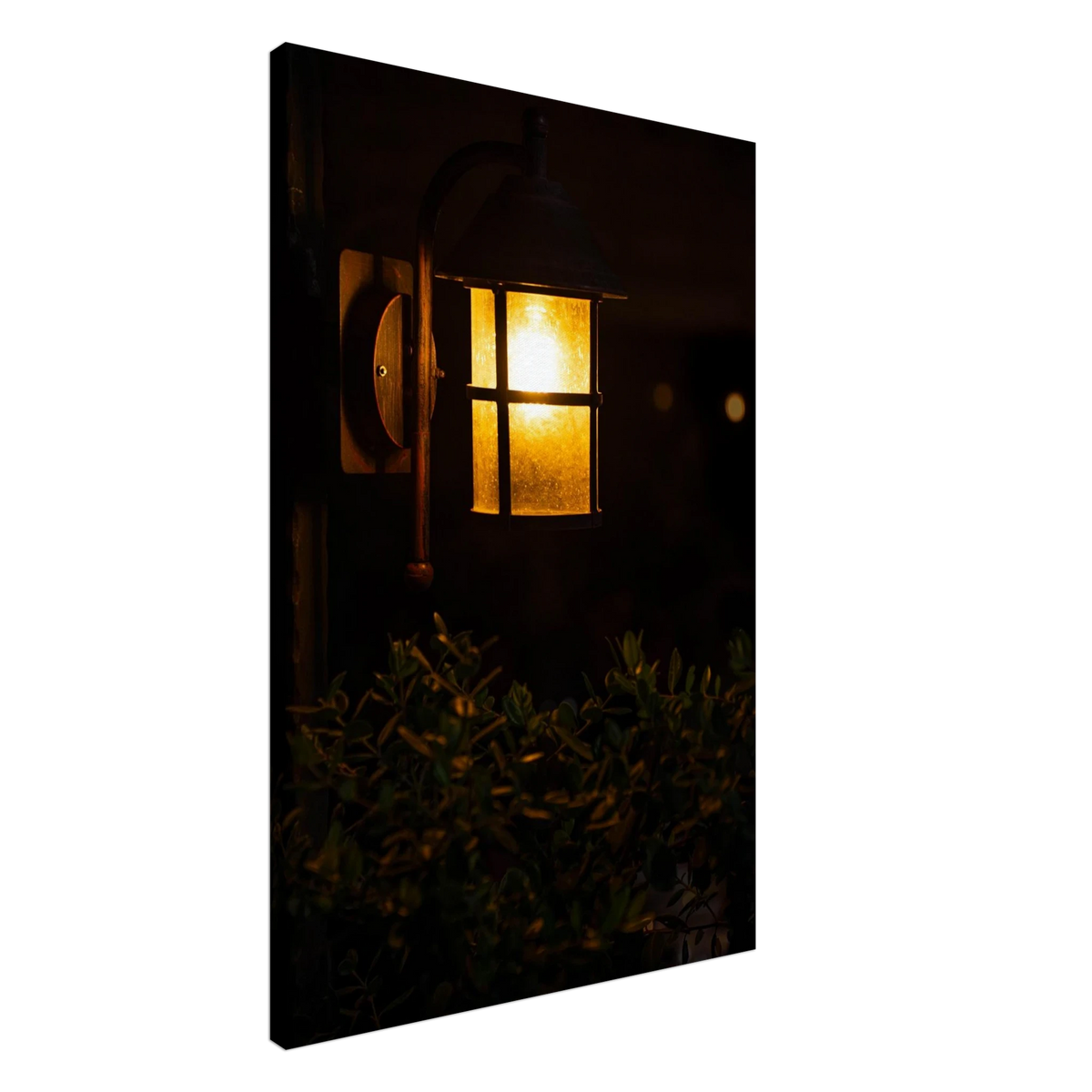 Light Beam – vintage lantern night photography canvas print