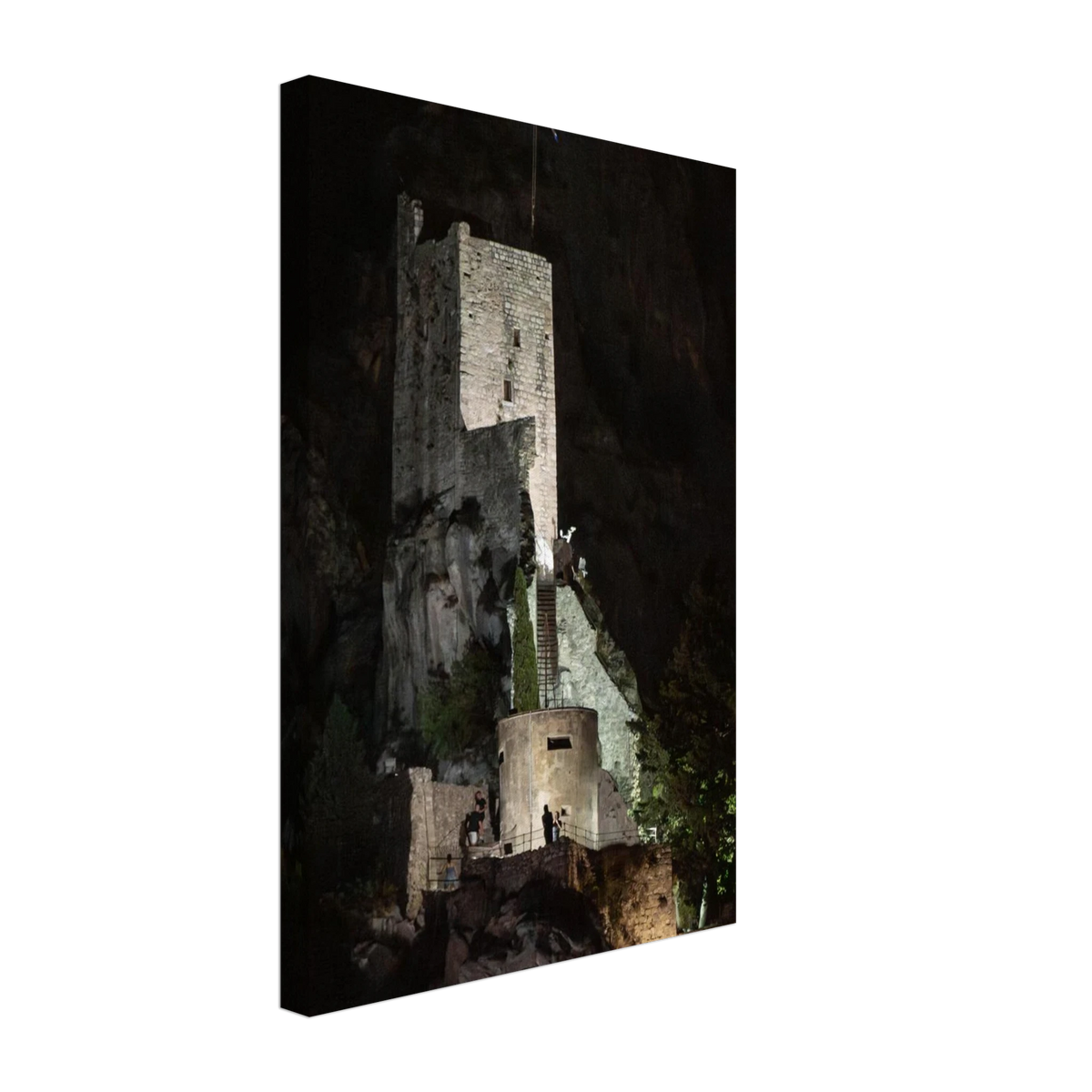 Shadow Keep – ancient stone bastion photography canvas print