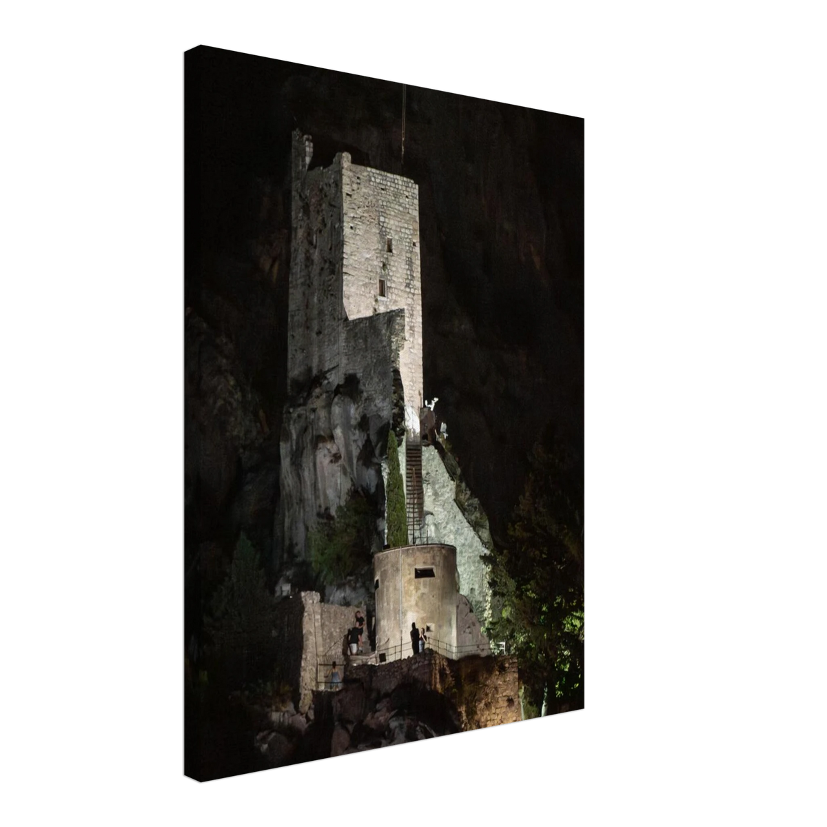 Shadow Keep – ancient stone bastion photography canvas print