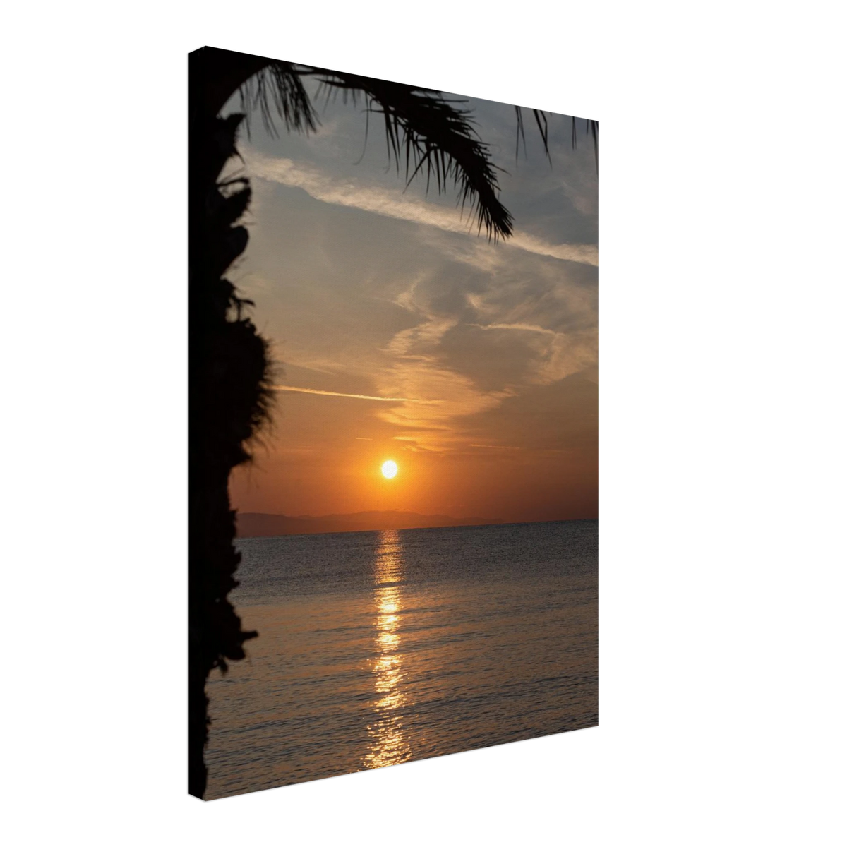 Sunset – sunset over calm water nature photography canvas print