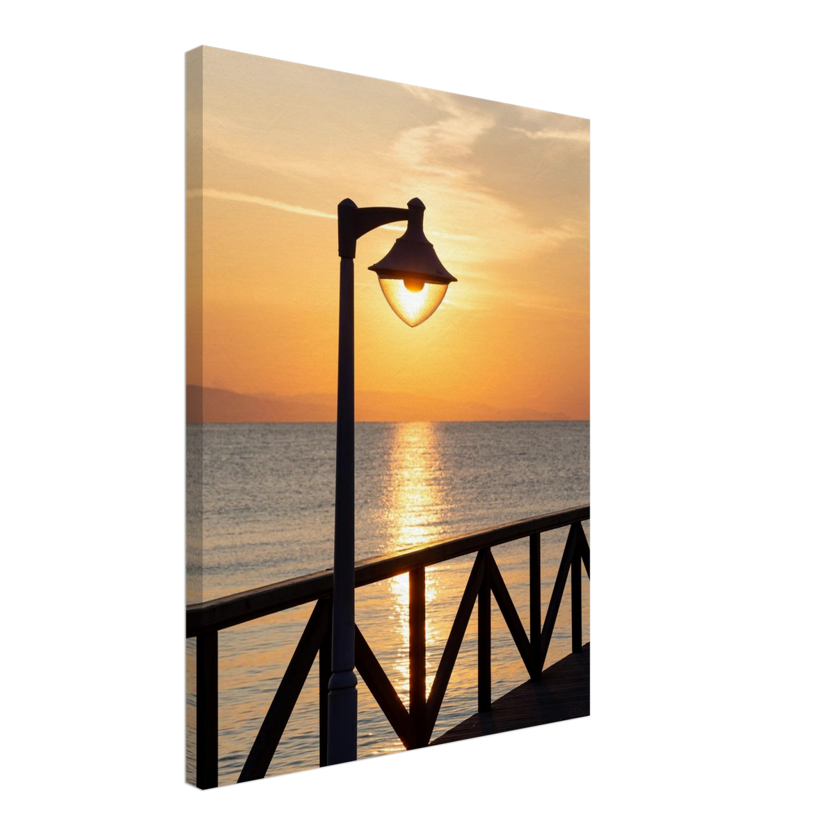 Sunset on the Pier – sunset seascape photography canvas print