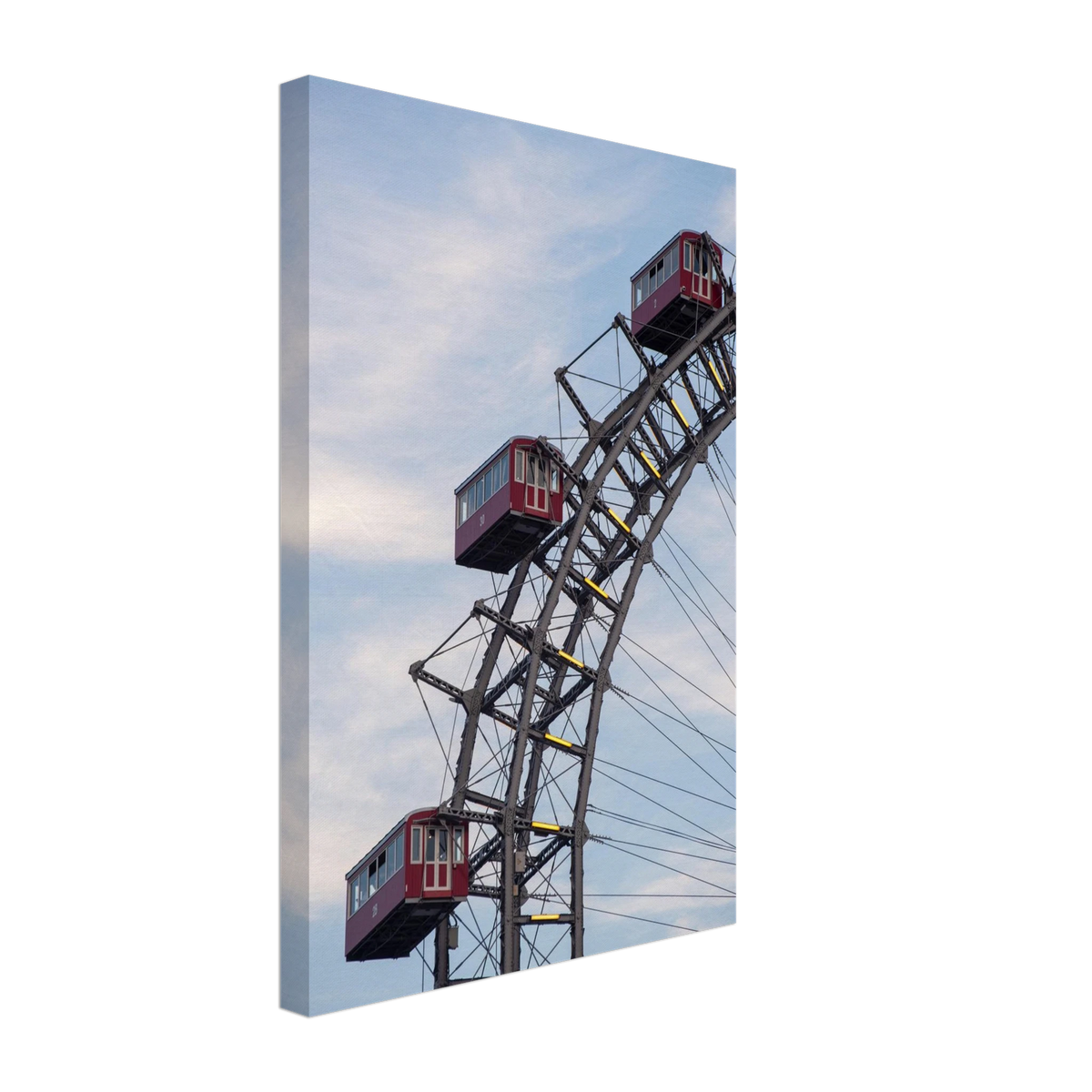 Vintage Wheel – Wiener Riesenrad in Nahaufnahme als Leinwandbild