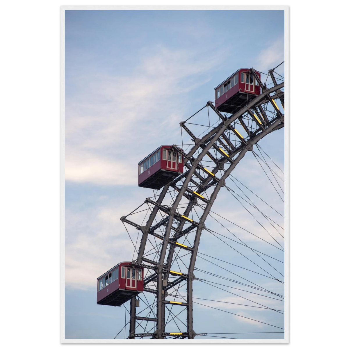 Vintage Wheel – Vienna Giant Ferris Wheel close-up photography photo print in a wooden frame