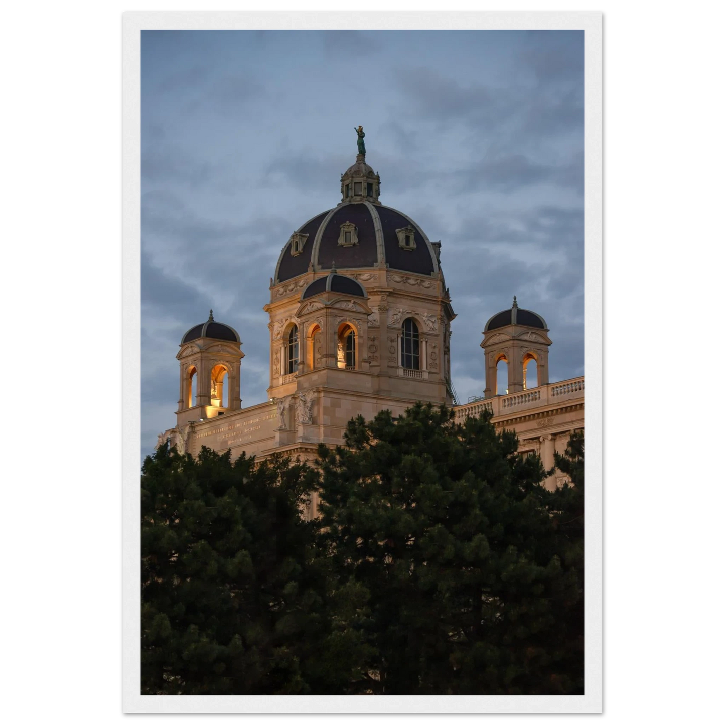Exterior view of the Kunsthistorisches Museum on wooden frame wall art in Vienna, Austria, a grand historic art history museum building