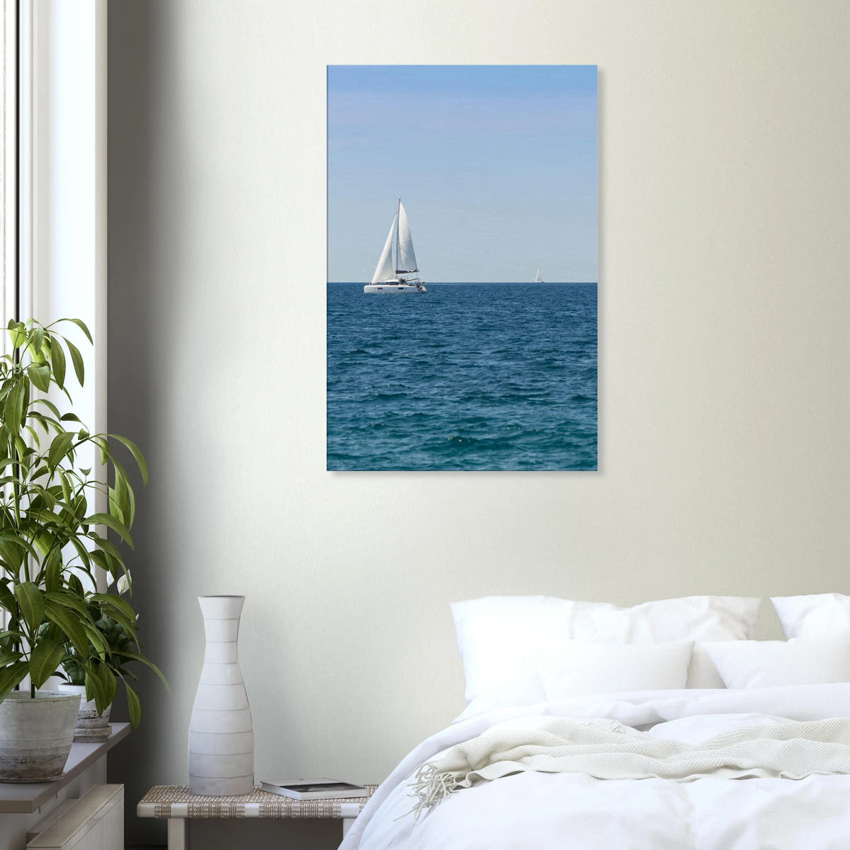 Sailing Boat – sailing boat on the horizon photography canvas print