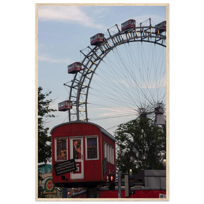 Historic Prater Ferris Wheel (Wiener Riesenrad) in Vienna, Austria, one of the oldest and most famous Ferris wheels in the world on wooden framed wall art