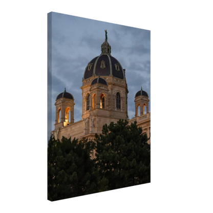 Exterior view of the Kunsthistorisches Museum on Canvas Print wall art in Vienna, Austria, a grand historic art history museum building