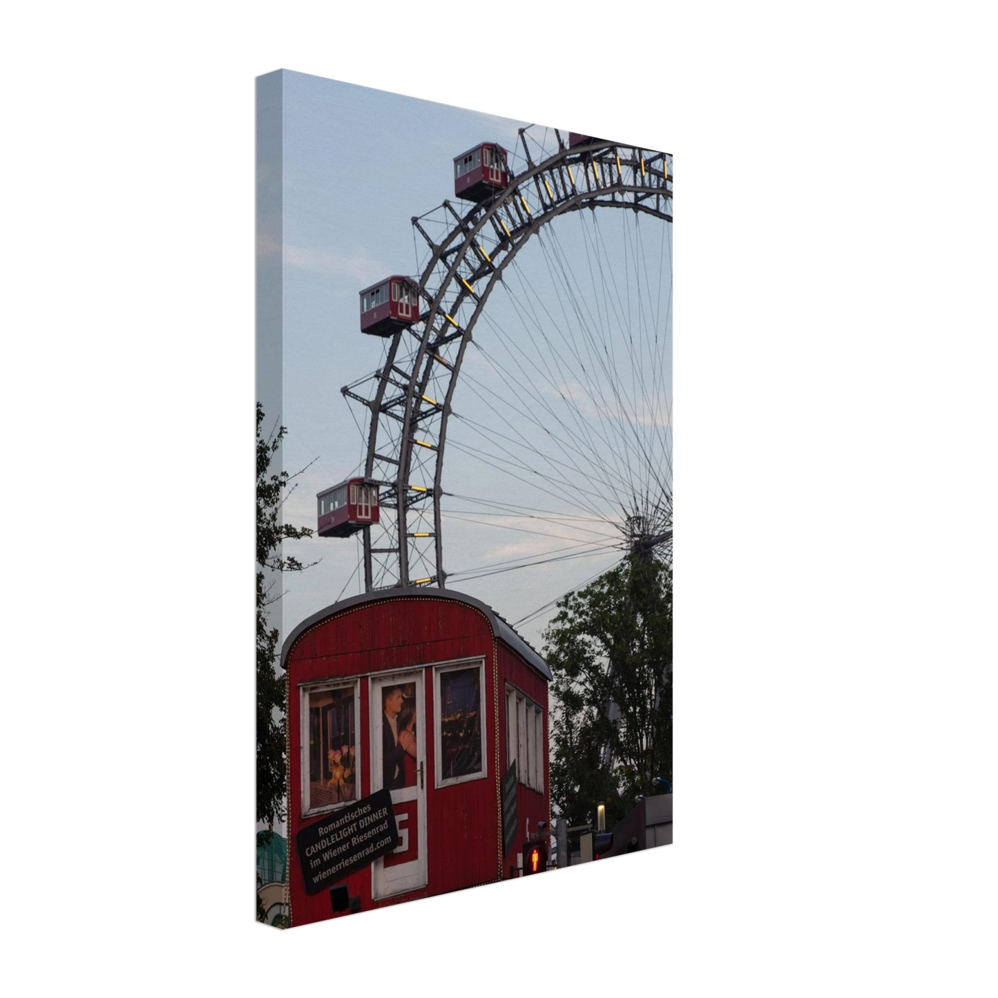 Historic Prater Ferris Wheel (Wiener Riesenrad) in Vienna, Austria, one of the oldest and most famous Ferris wheels in the world on Canvas print wall art