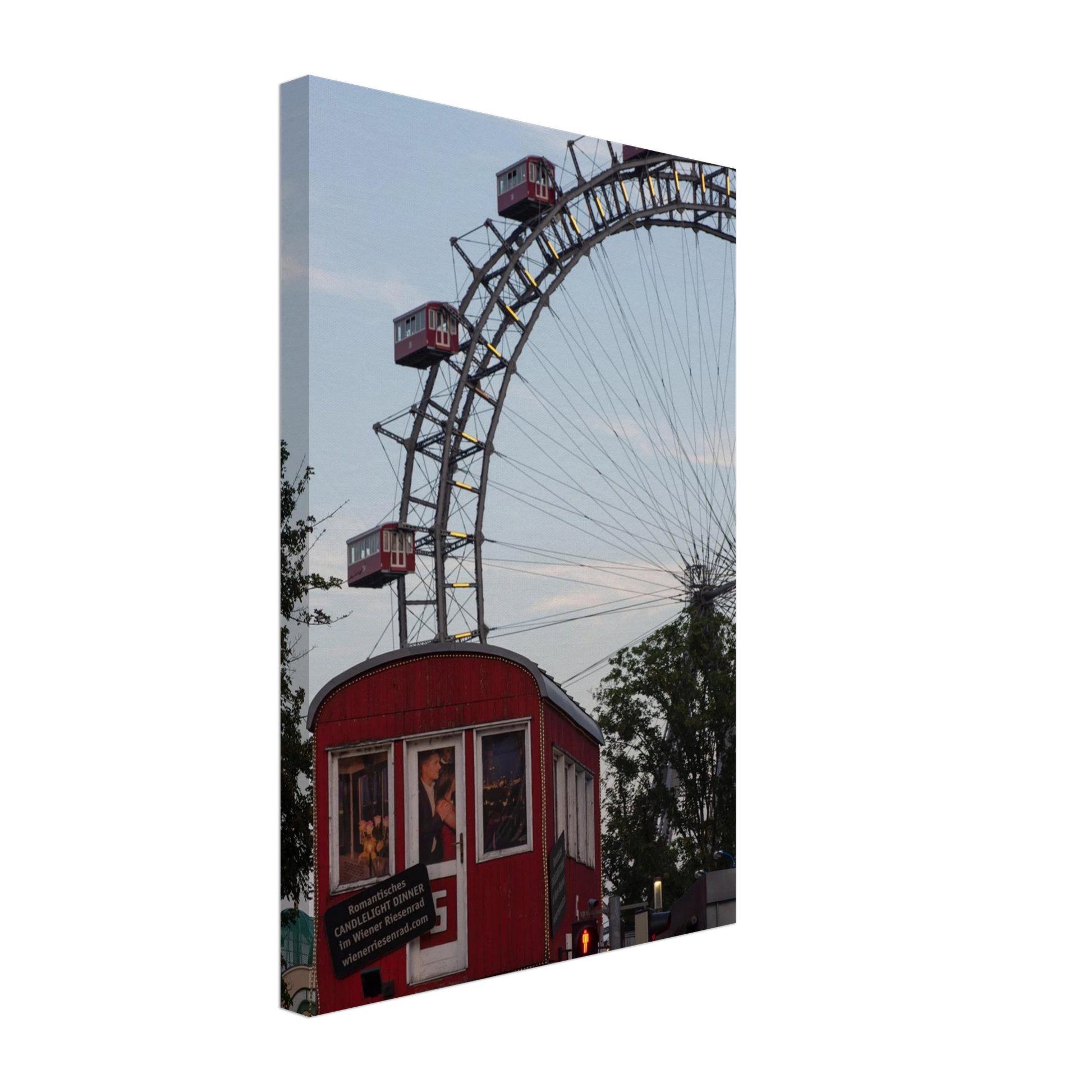 Historic Prater Ferris Wheel (Wiener Riesenrad) in Vienna, Austria, one of the oldest and most famous Ferris wheels in the world on Canvas print wall art