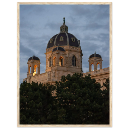 Exterior view of the Kunsthistorisches Museum on wooden frame wall art in Vienna, Austria, a grand historic art history museum building