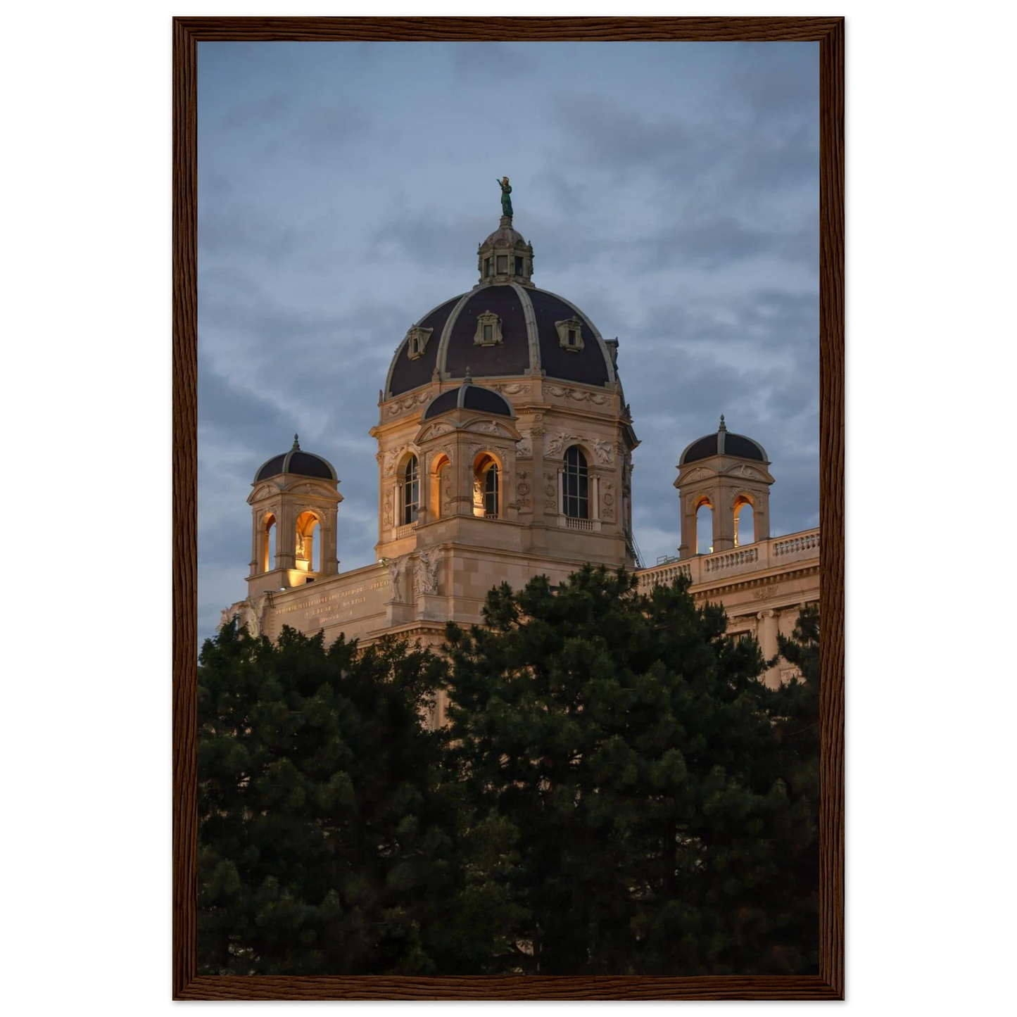 Exterior view of the Kunsthistorisches Museum on wooden frame wall art in Vienna, Austria, a grand historic art history museum building
