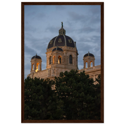 Exterior view of the Kunsthistorisches Museum on wooden frame wall art in Vienna, Austria, a grand historic art history museum building