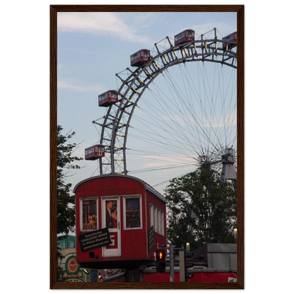 Historic Prater Ferris Wheel (Wiener Riesenrad) in Vienna, Austria, one of the oldest and most famous Ferris wheels in the world on wooden framed wall art