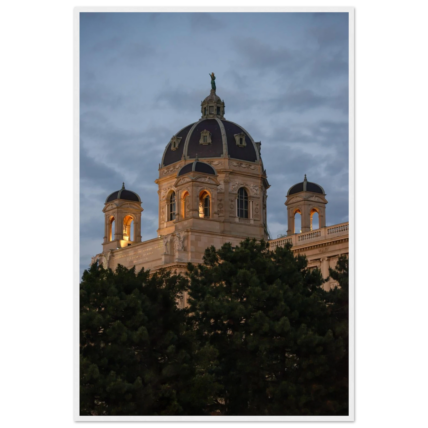 Exterior view of the Kunsthistorisches Museum on wooden frame wall art in Vienna, Austria, a grand historic art history museum building