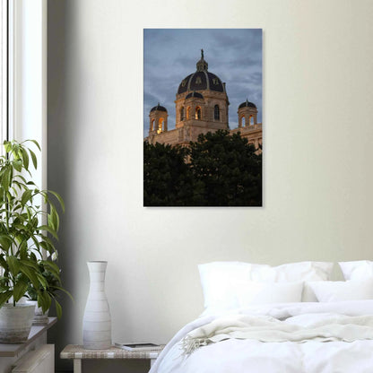 Exterior view of the Kunsthistorisches Museum on Canvas Print wall art in Vienna, Austria, a grand historic art history museum building on the wall in the Bedroom