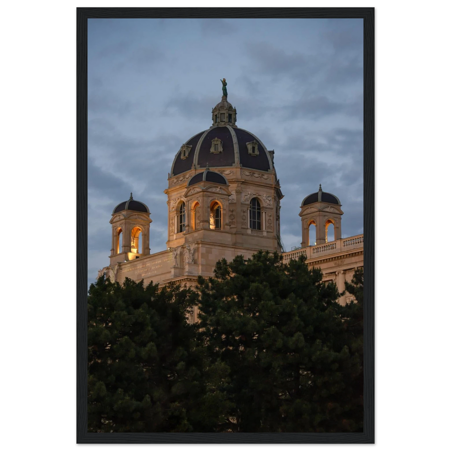 Exterior view of the Kunsthistorisches Museum on wooden frame wall art in Vienna, Austria, a grand historic art history museum building