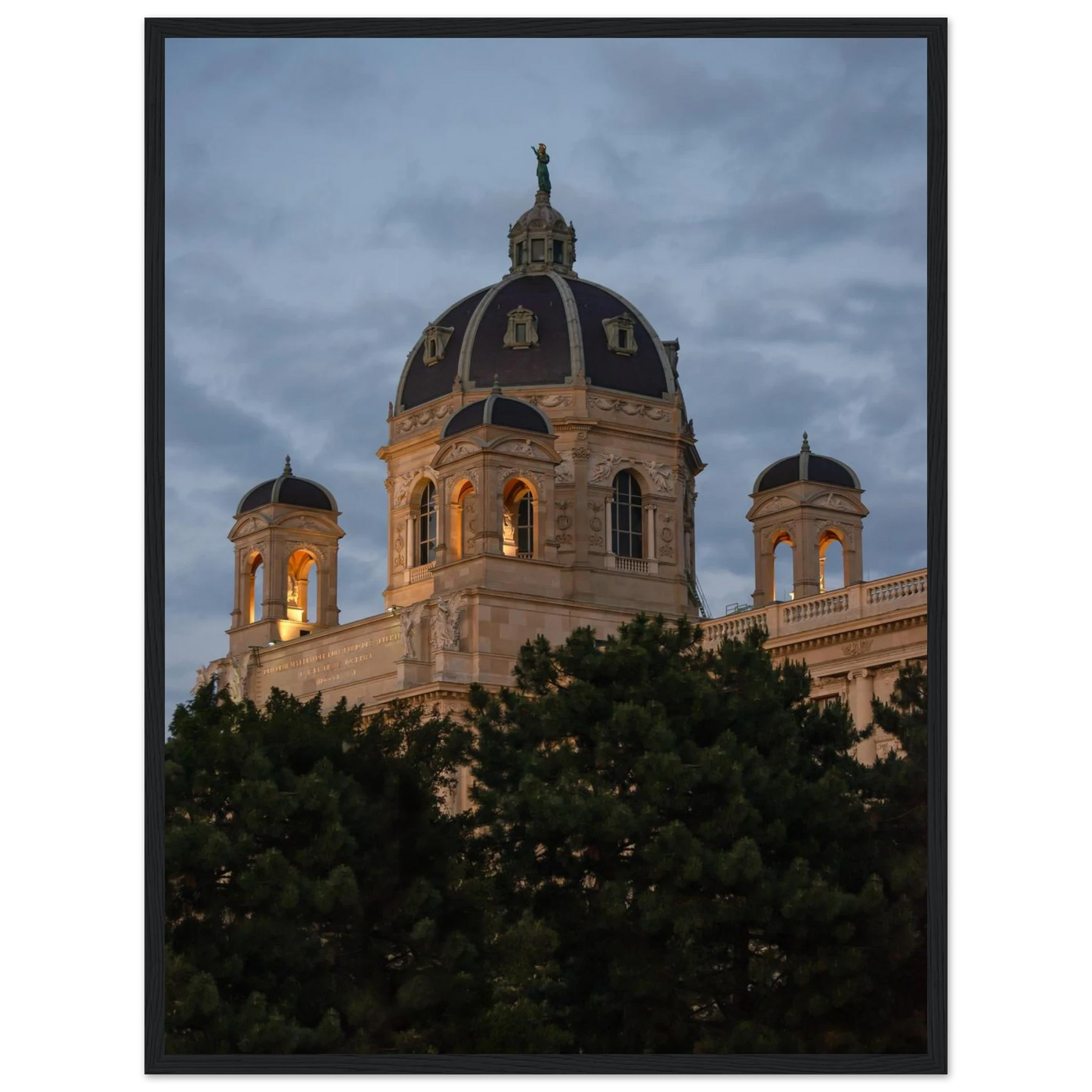 Exterior view of the Kunsthistorisches Museum on wooden frame wall art in Vienna, Austria, a grand historic art history museum building