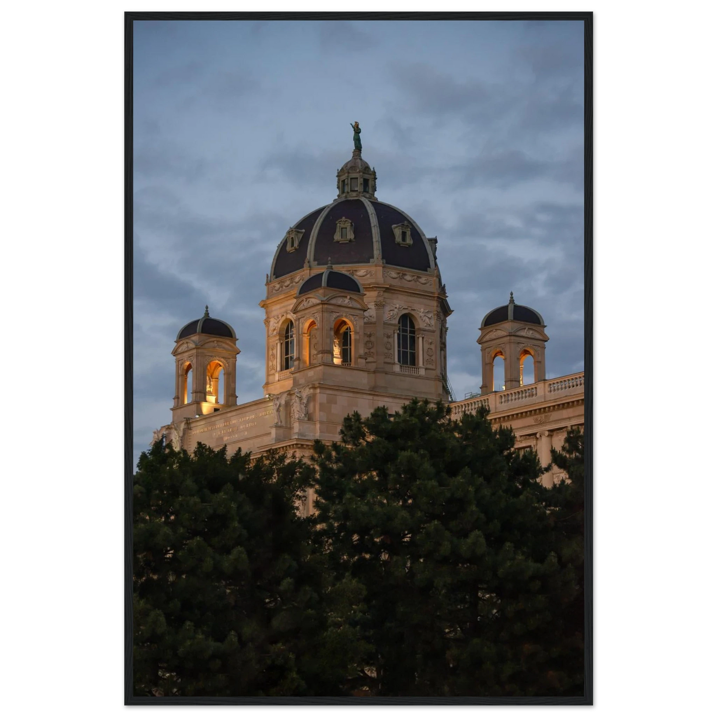 Exterior view of the Kunsthistorisches Museum on wooden frame wall art in Vienna, Austria, a grand historic art history museum building