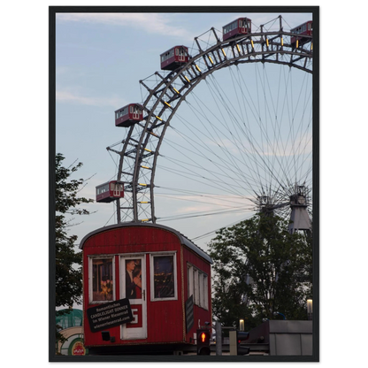 Historic Prater Ferris Wheel (Wiener Riesenrad) in Vienna, Austria, one of the oldest and most famous Ferris wheels in the world on wooden framed wall art