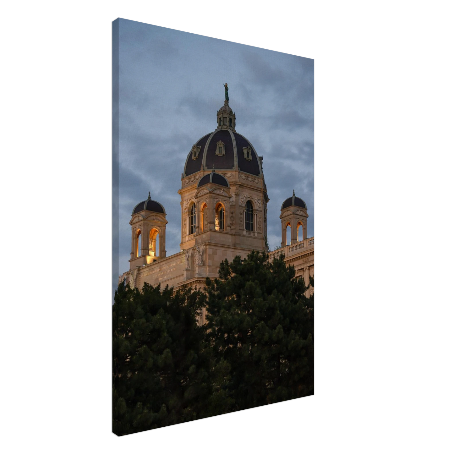 Exterior view of the Kunsthistorisches Museum on Canvas Print wall art in Vienna, Austria, a grand historic art history museum building