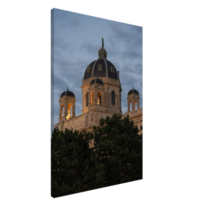 Exterior view of the Kunsthistorisches Museum on Canvas Print wall art in Vienna, Austria, a grand historic art history museum building