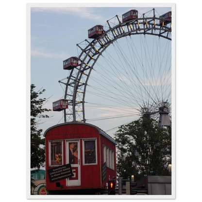 Historic Prater Ferris Wheel (Wiener Riesenrad) in Vienna, Austria, one of the oldest and most famous Ferris wheels in the world on wooden framed wall art