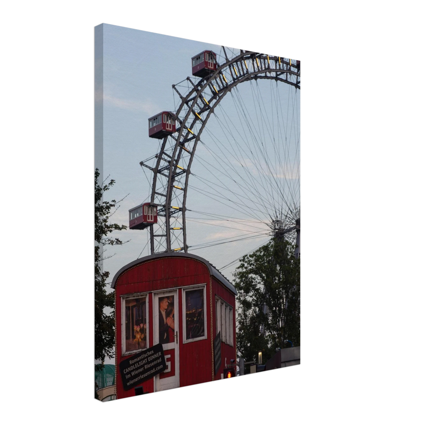 Historic Prater Ferris Wheel (Wiener Riesenrad) in Vienna, Austria, one of the oldest and most famous Ferris wheels in the world on Canvas print wall art