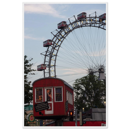 Historic Prater Ferris Wheel (Wiener Riesenrad) in Vienna, Austria, one of the oldest and most famous Ferris wheels in the world on wooden framed wall art