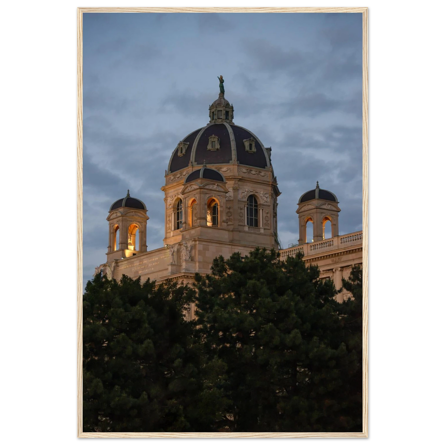 Exterior view of the Kunsthistorisches Museum on wooden frame wall art in Vienna, Austria, a grand historic art history museum building