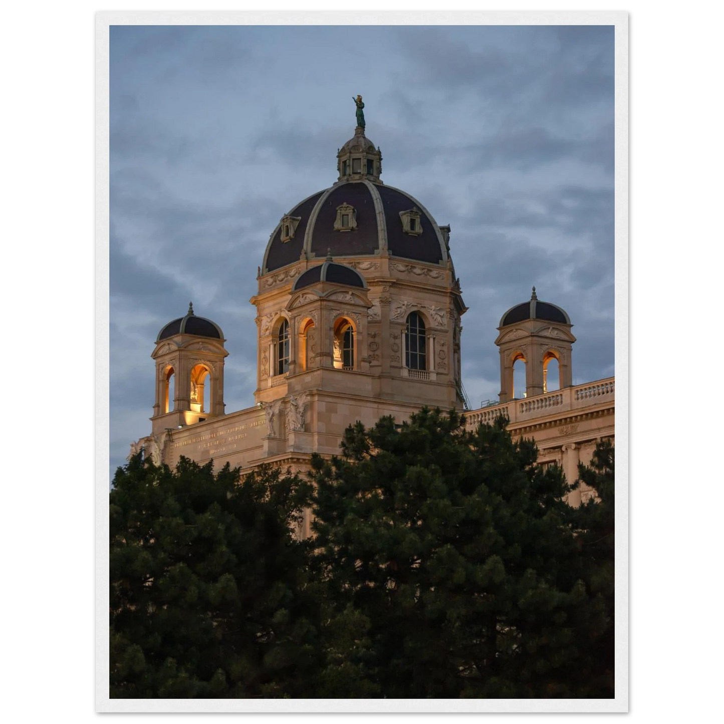 Exterior view of the Kunsthistorisches Museum on wooden frame wall art in Vienna, Austria, a grand historic art history museum building
