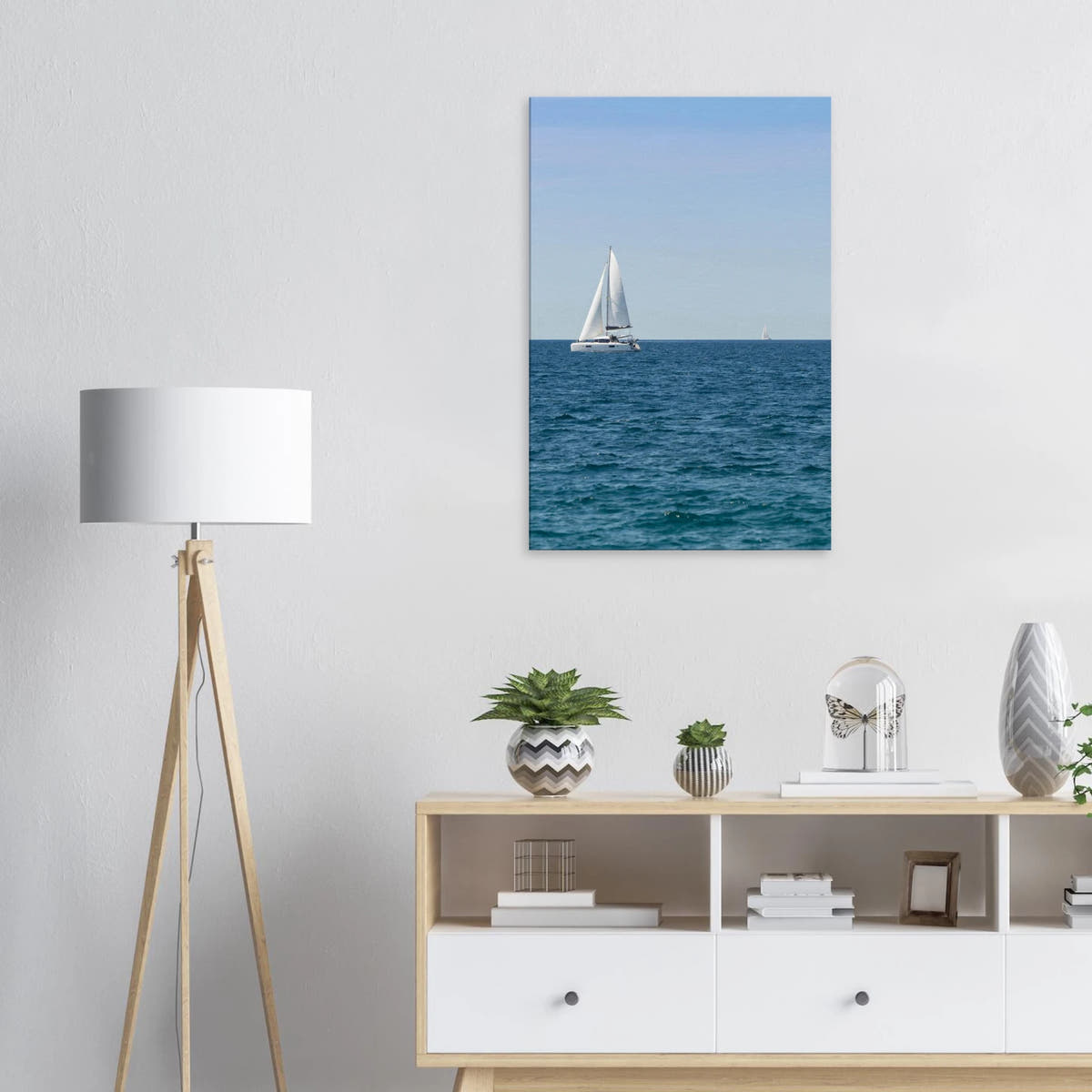 Sailing Boat – sailing boat on the horizon photography canvas print