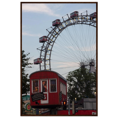 Historic Prater Ferris Wheel (Wiener Riesenrad) in Vienna, Austria, one of the oldest and most famous Ferris wheels in the world on wooden framed wall art