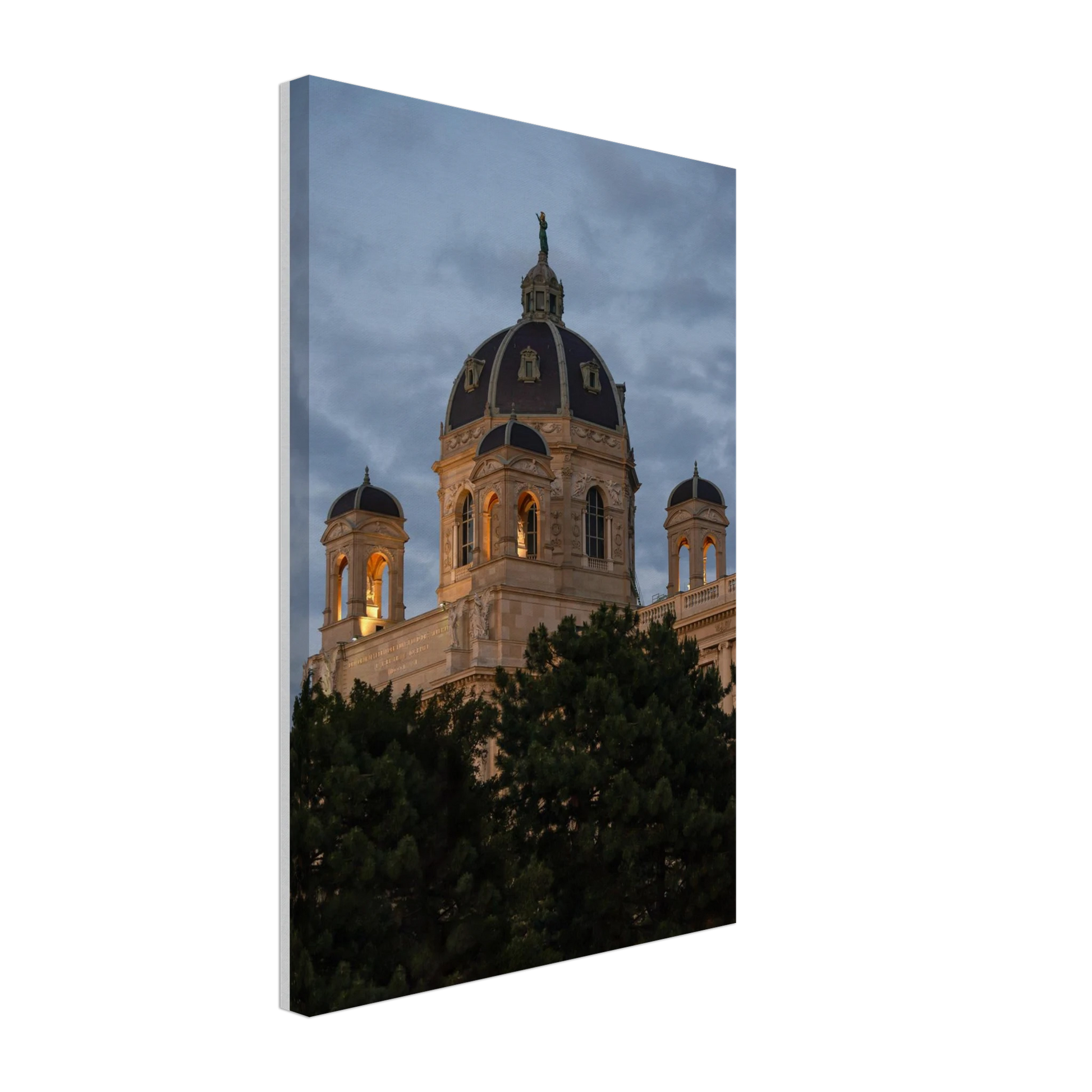 Exterior view of the Kunsthistorisches Museum on Canvas Print wall art in Vienna, Austria, a grand historic art history museum building