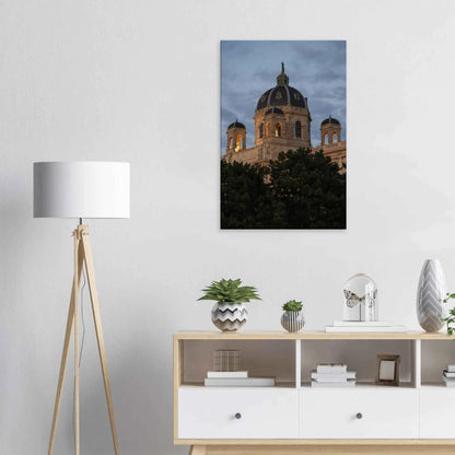 Exterior view of the Kunsthistorisches Museum on Canvas Print wall art in Vienna, Austria, a grand historic art history museum building on the wall in the Livingroom