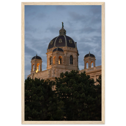Exterior view of the Kunsthistorisches Museum on wooden frame wall art in Vienna, Austria, a grand historic art history museum building