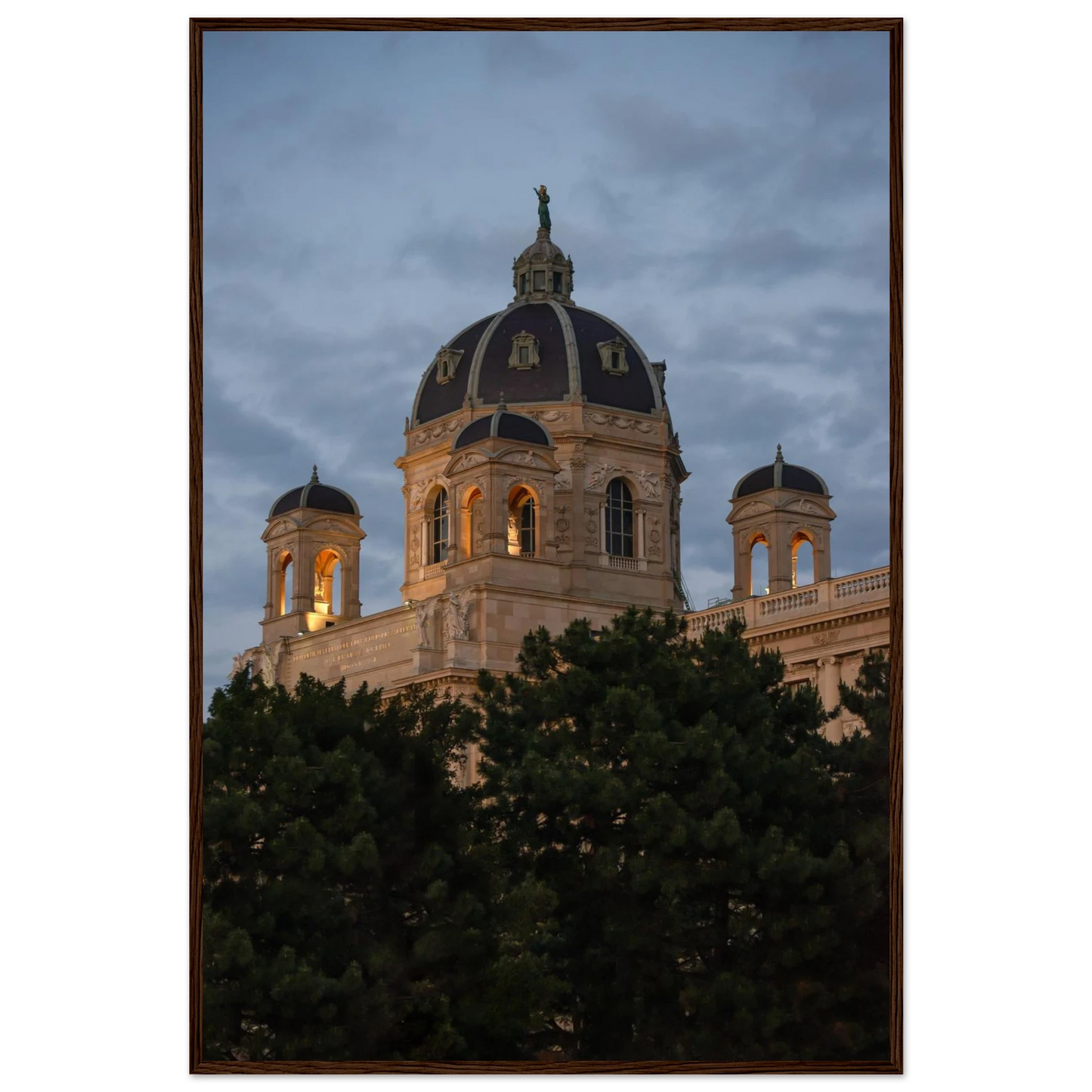 Exterior view of the Kunsthistorisches Museum on wooden frame wall art in Vienna, Austria, a grand historic art history museum building